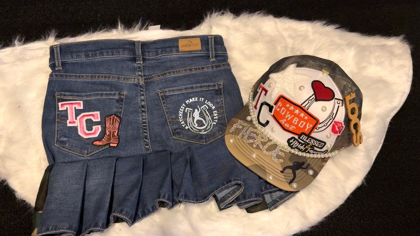 Custom Tay Cheesy Hat and Skirt Sets