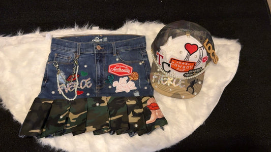 Custom Tay Cheesy Hat and Skirt Sets